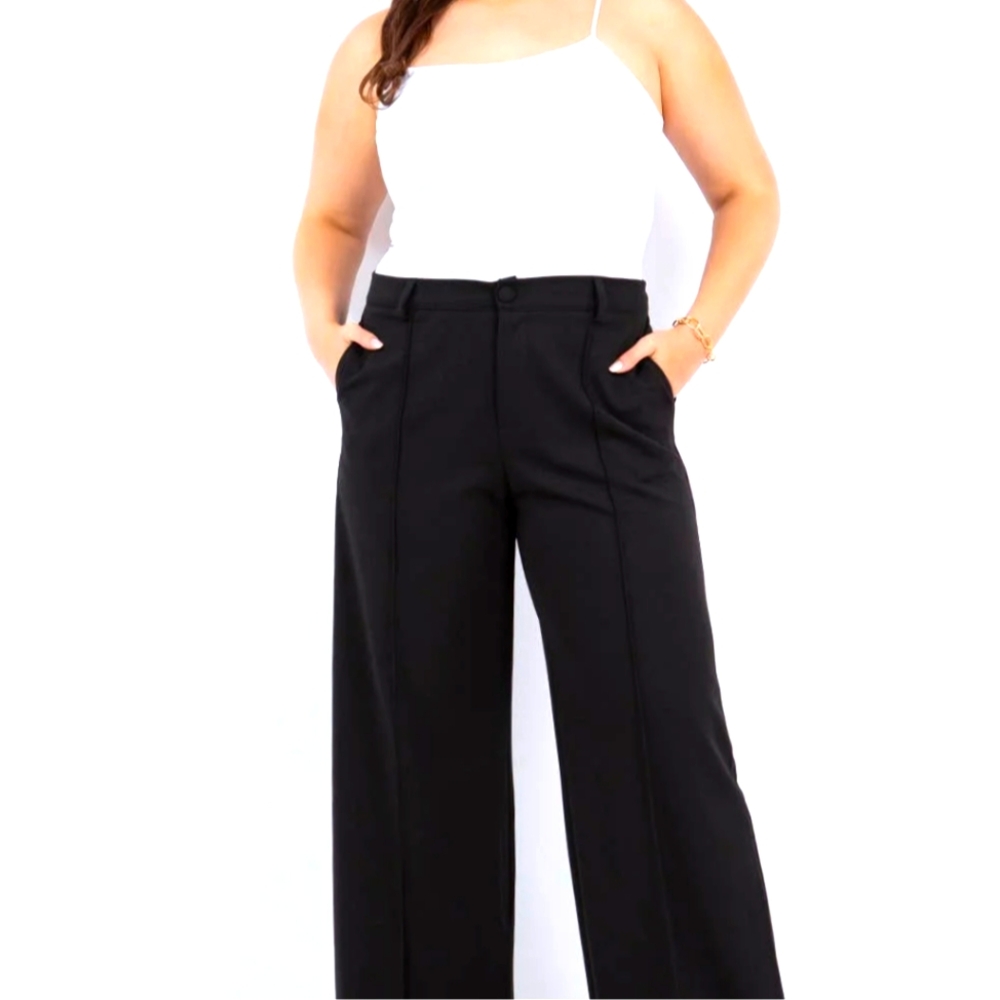 Elegant Black‎ Wide-Leg Pants